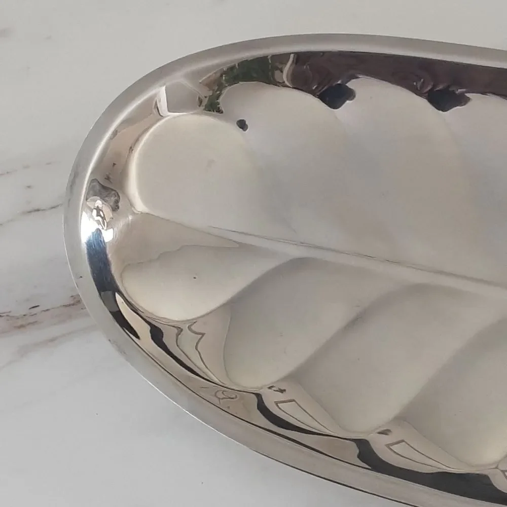 F.B. ROGERS SILVER CO Silver Plated Banana Leaf Charcuterie Serving Tray 13